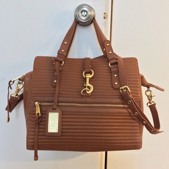 Badgley Mischka Handbags - {Badgley Mischka} Nora Quilted Leather Satchel in Cognac